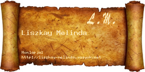 Liszkay Melinda névjegykártya