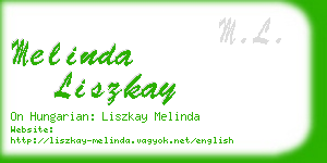 melinda liszkay business card